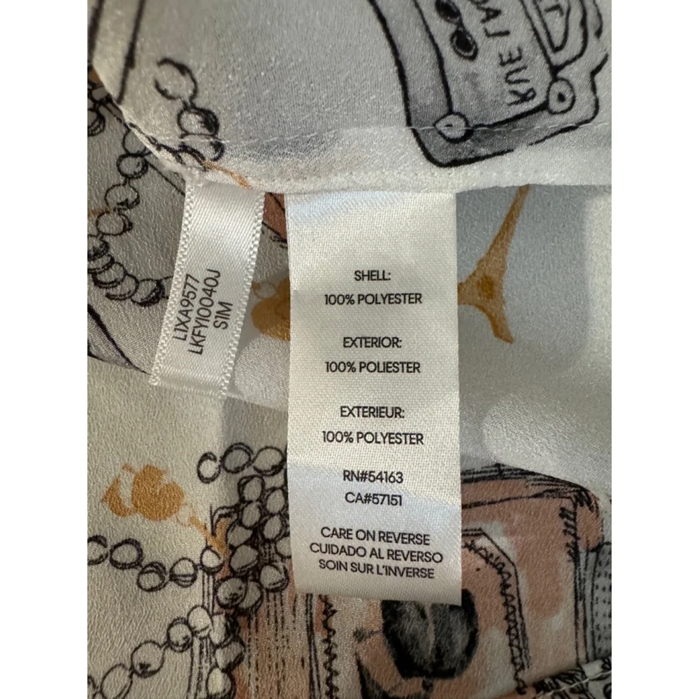 Karl Lagerfeld Paris Long Sleeve Blouse, Size L - Picture 10 of 10